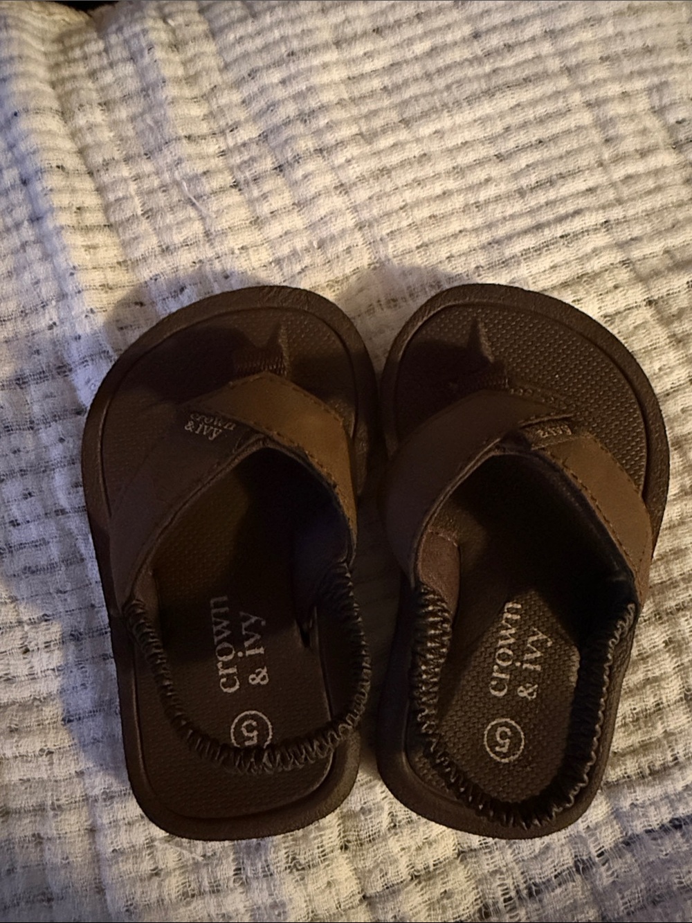 crown & ivy Kids Brown Slip-On Sandals